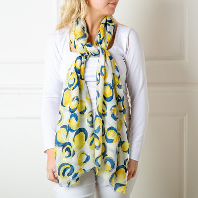 Lemon Block Print Scarf